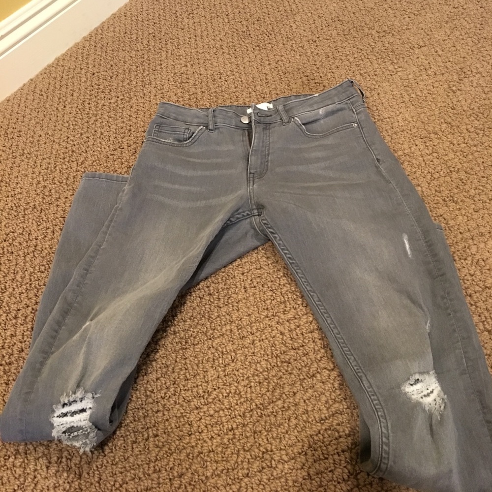 H&M grey denim super skinny jeans