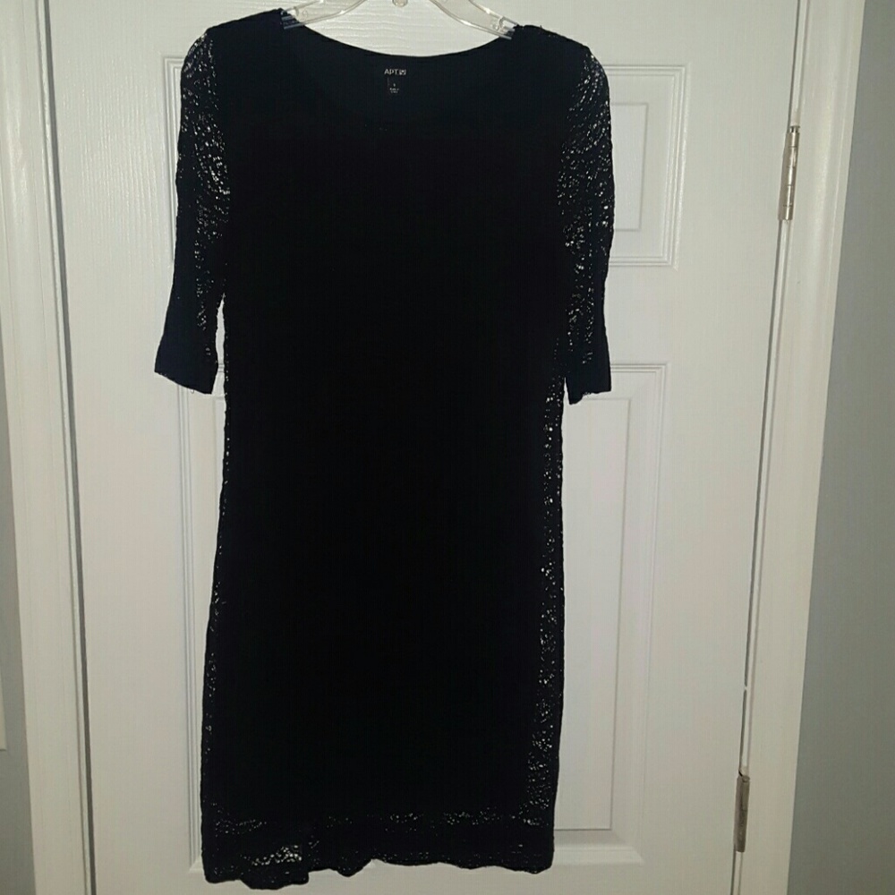 Black lace sheath dress