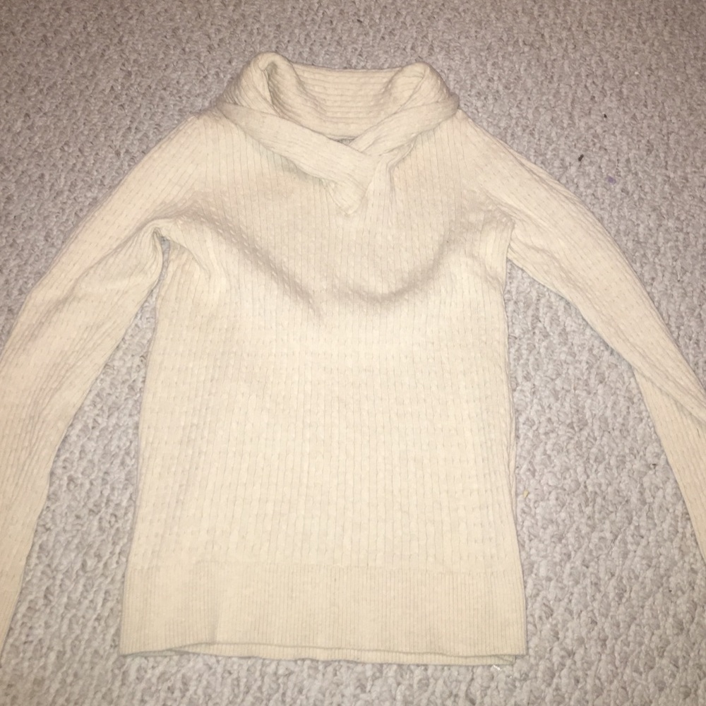 medium nordstroms cream colored sweater, cowl neck