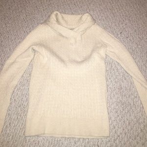 medium nordstroms cream colored sweater, cowl neck
