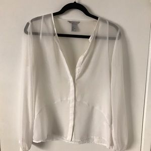 H&M sheer white top!