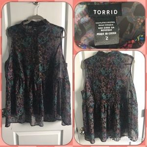 Torrid Skull Button Up Poplin Top