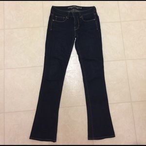 American eagle skinny kick boot jeans, dark blue.