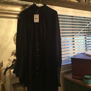 Navy blue long blouse. Size L. Free people