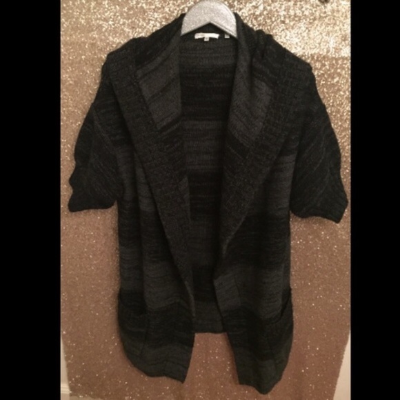 VINCE Alpaca/Cashmere Elbow Sweater Coat - Picture 2 of 4