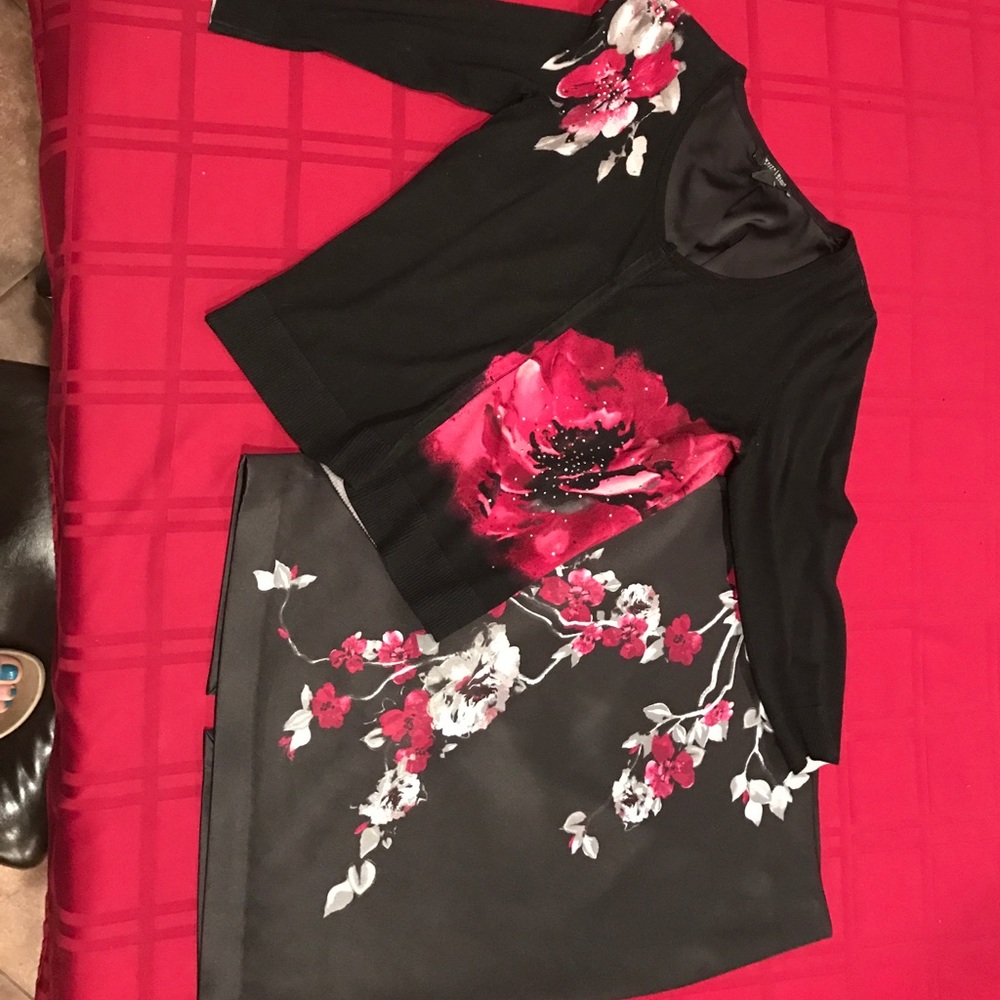 White House Skirt and 3/4 Lightweight Sweater