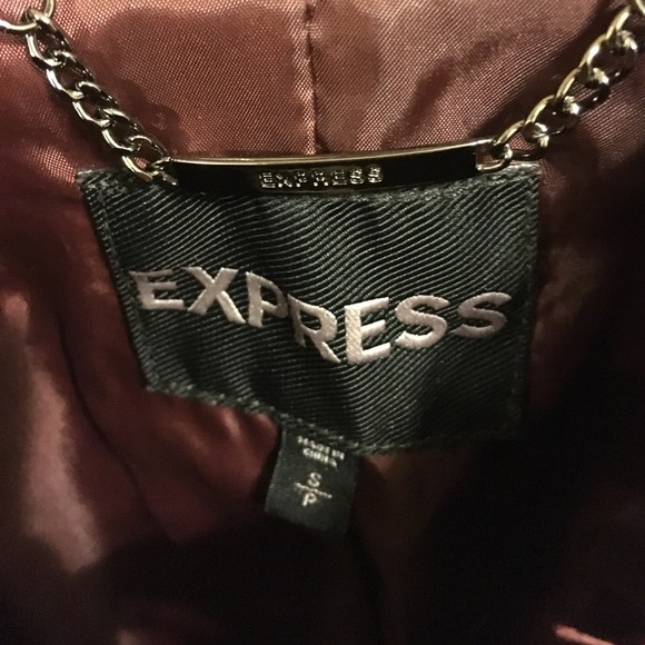 Express Minus the Leather Jacket (S) in Dark Red - Picture 3 of 4
