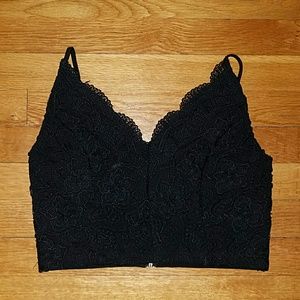 Black Laced Crop Top