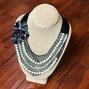 Stella & Dot Natasha Embroidered Bib Necklace