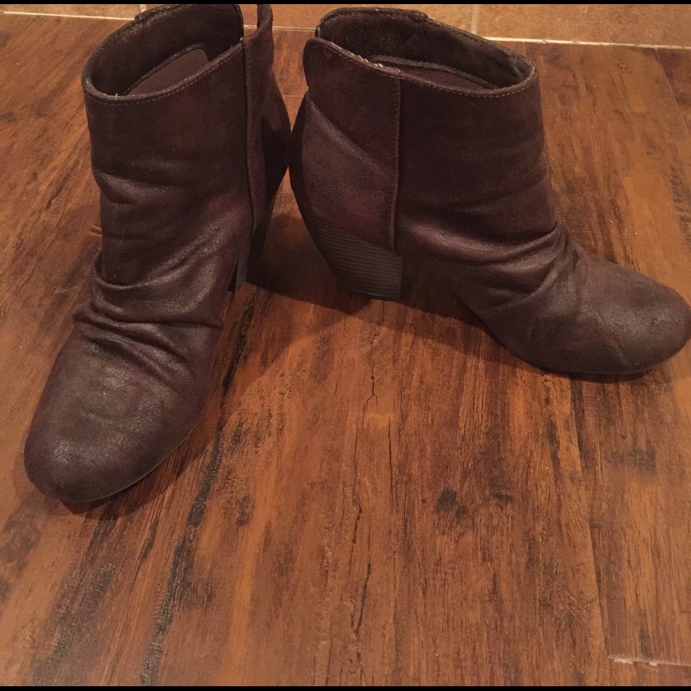 Dark Brown Suede Sugar Booties size 8