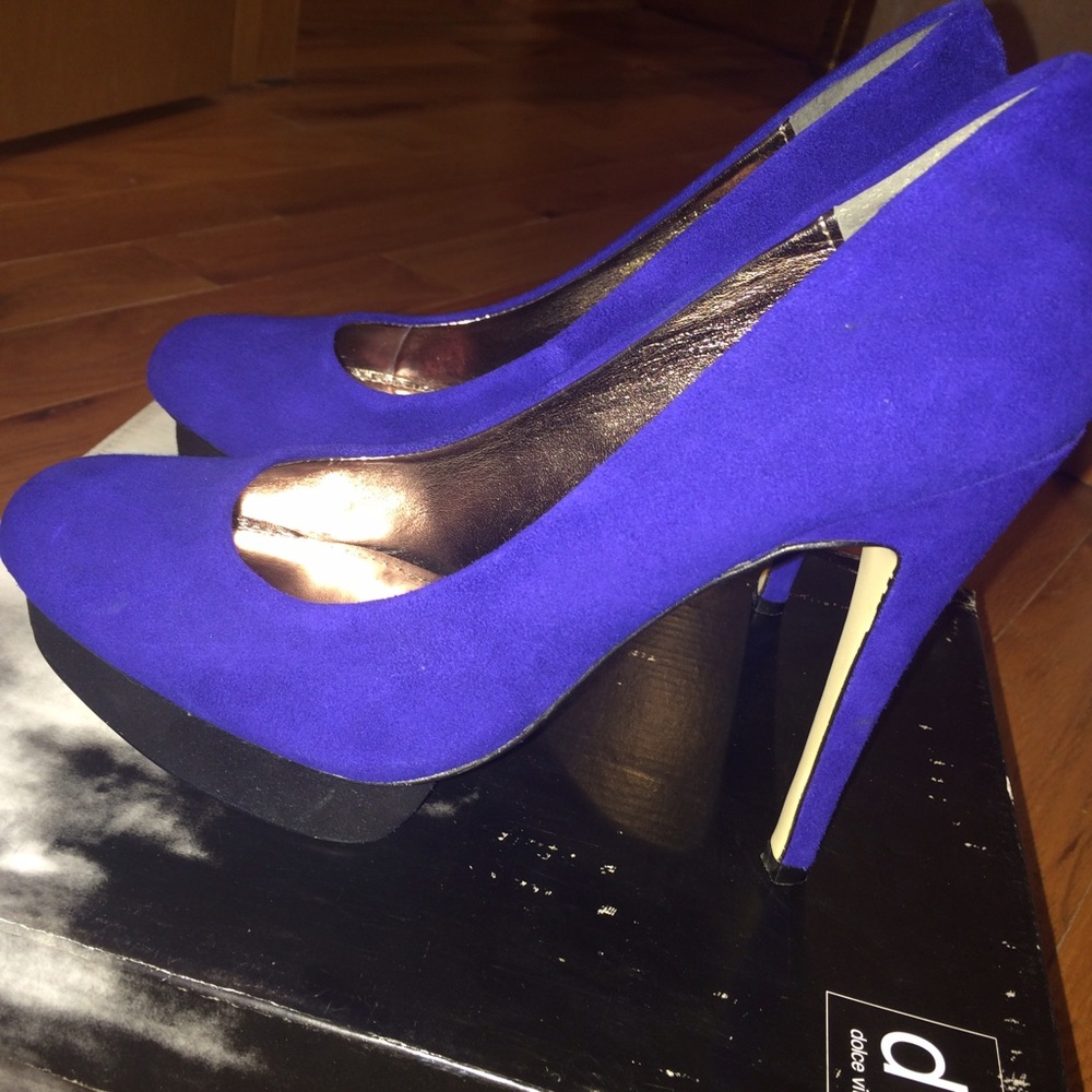 DV Boston Pump (Cobalt Blue Suede Platform Pumps)