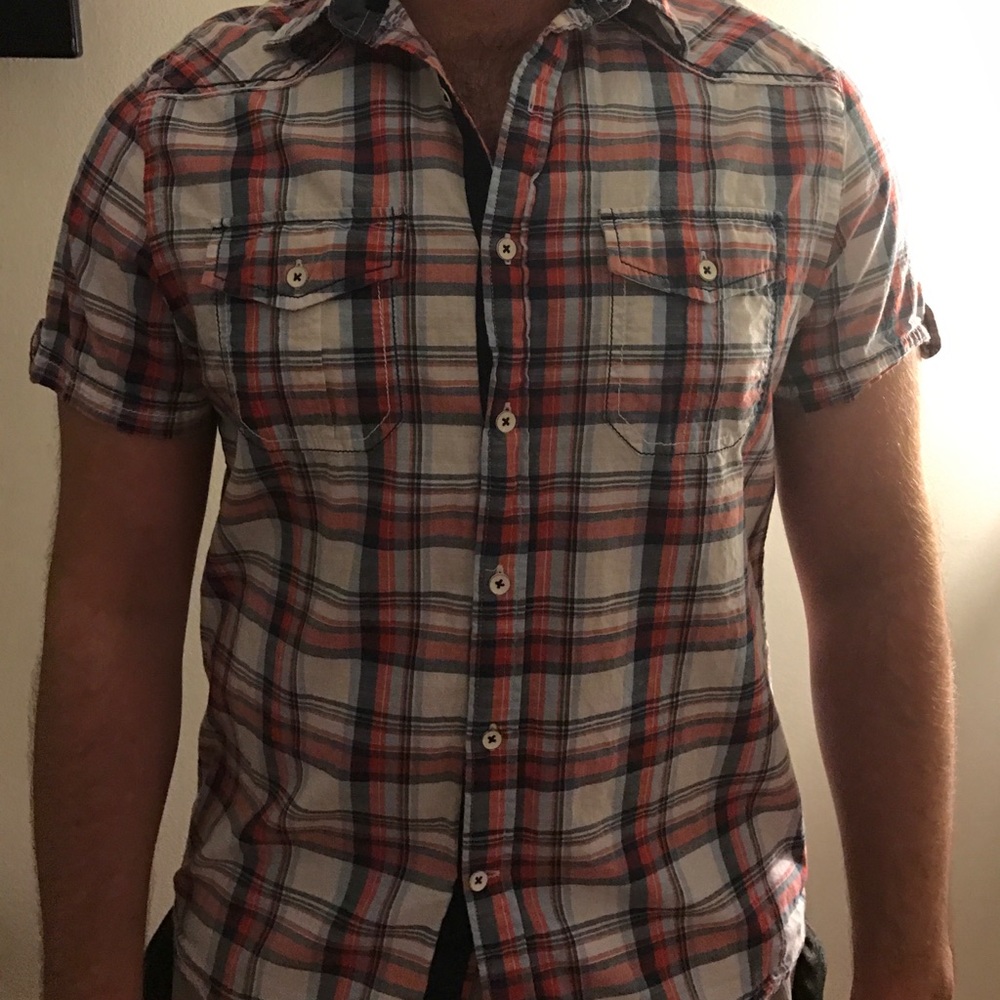 EXPRESS Men shirt short Plead Design