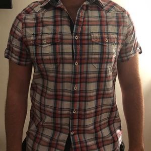 EXPRESS Men shirt short Plead Design