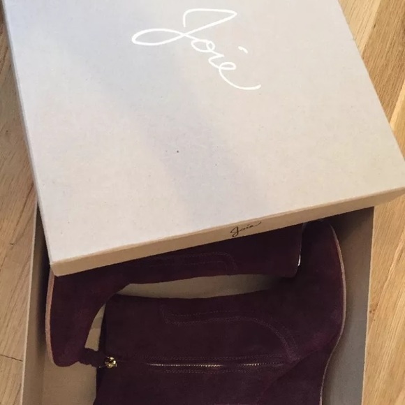 JOIE Oxblood Suede Wedge Booties In Box. 39.5 - Picture 6 of 6