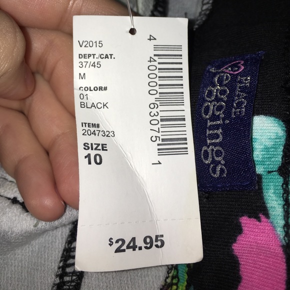 Girls flower jeggins - Picture 3 of 4