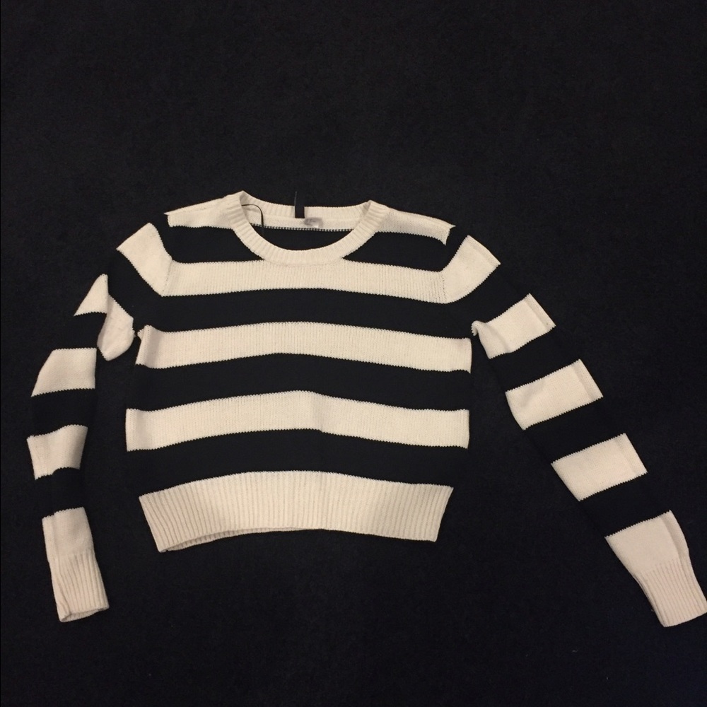 Divided striped sweater