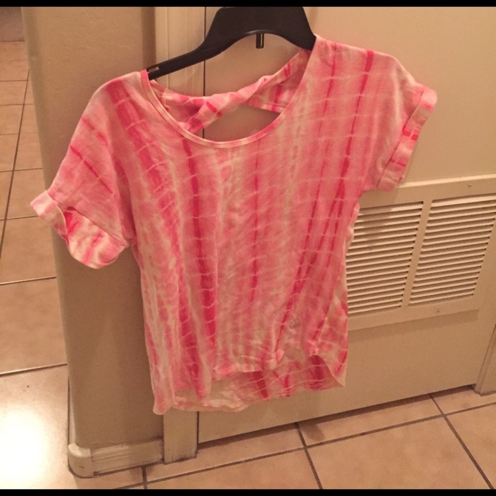 Activewear shirt tie dye pink and white