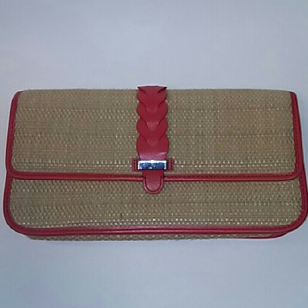 Cole Haan Rattan/Straw Clutch Purse/Handbag
