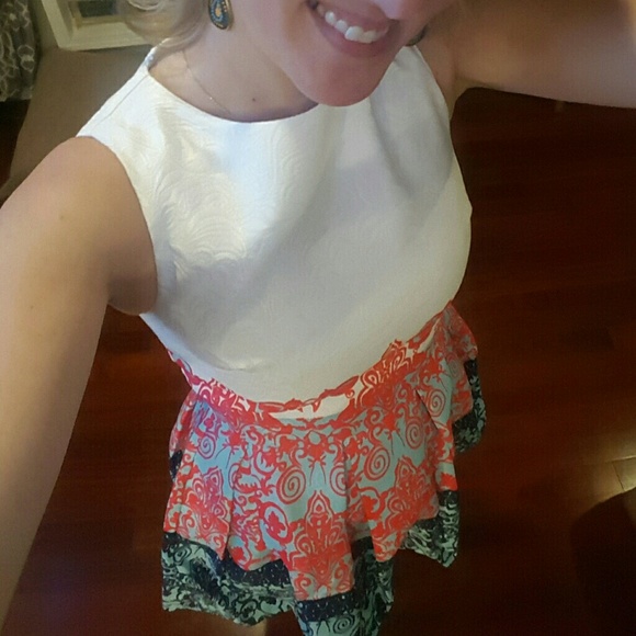 Untwine It Red and Navy Baroque Dress - Picture 2 of 4