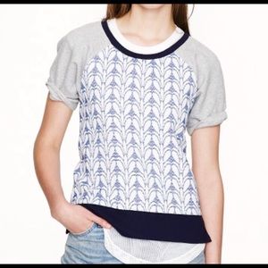 J. Crew Paneled Sweatshirt in Navy Floral