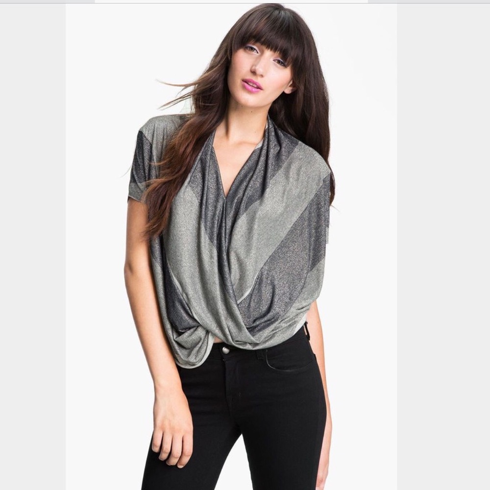 Bailey 44 Metallic Draped Top