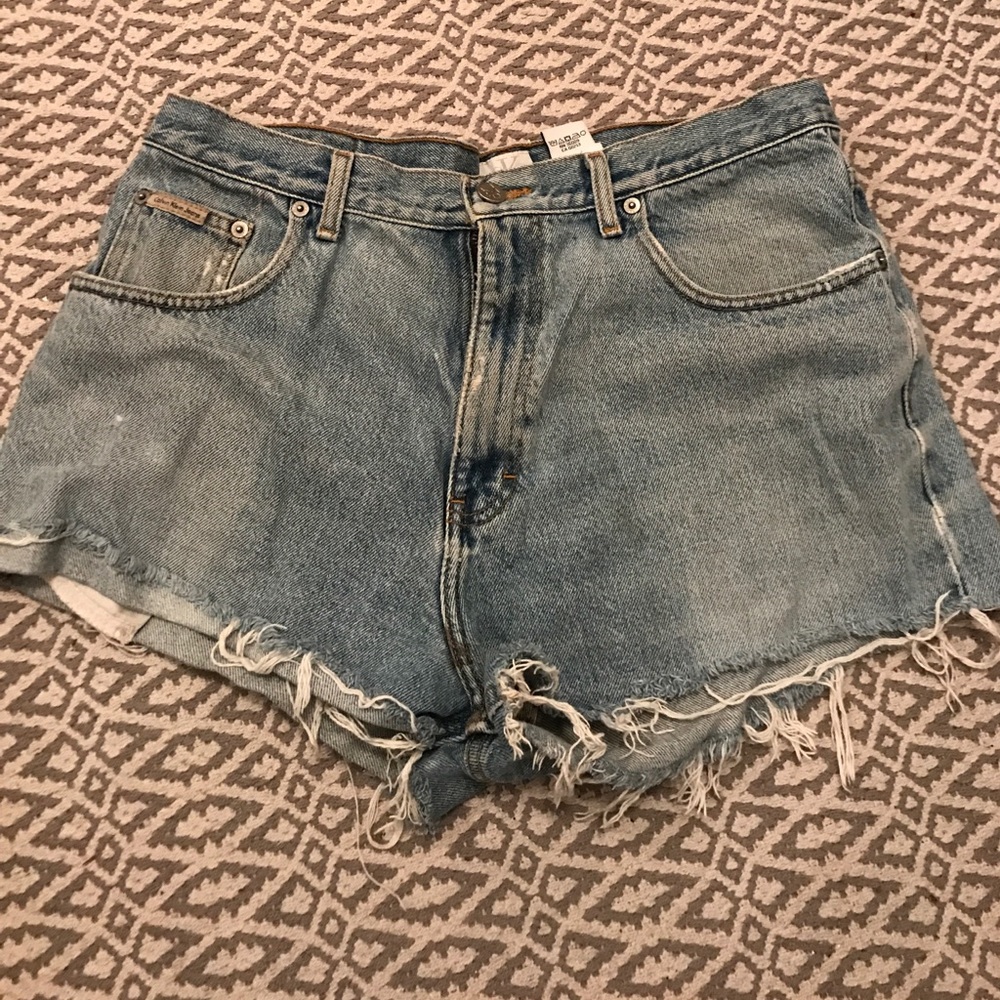 Calvin Klein high waisted cut off shorts