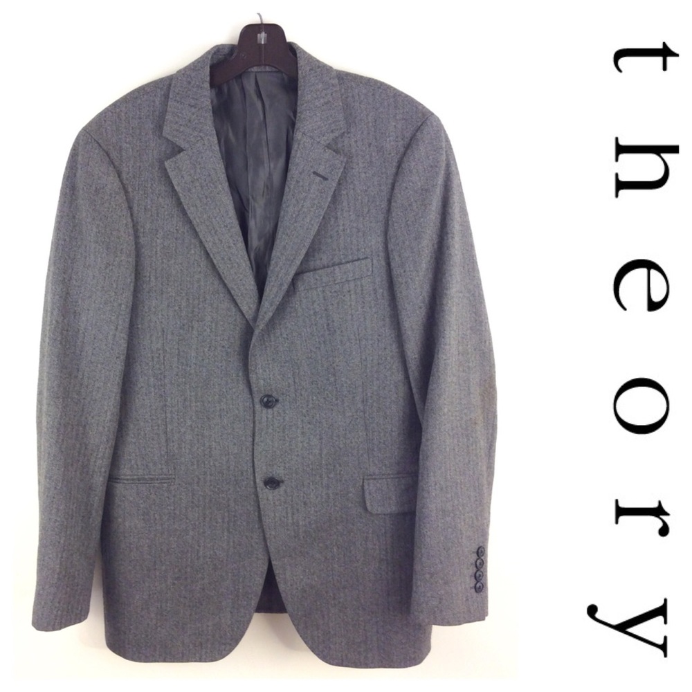 THEORY GREY WOOL men's JACKET Blazer 42 R