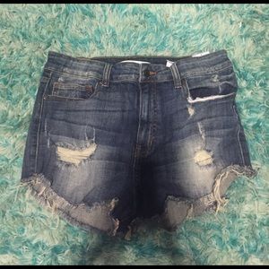 high waisted jean shorts