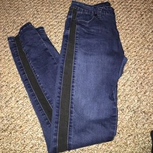 Cache stretch denim jeans with black sides