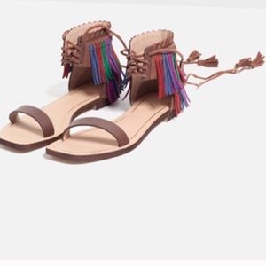 Zara Fringe Sandals