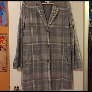 Plaid long blazer