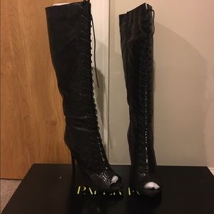 Brand New Peep Toe Knee Boots