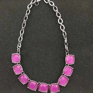 Lia Sophia Large Faceted Resin Magenta Necklace