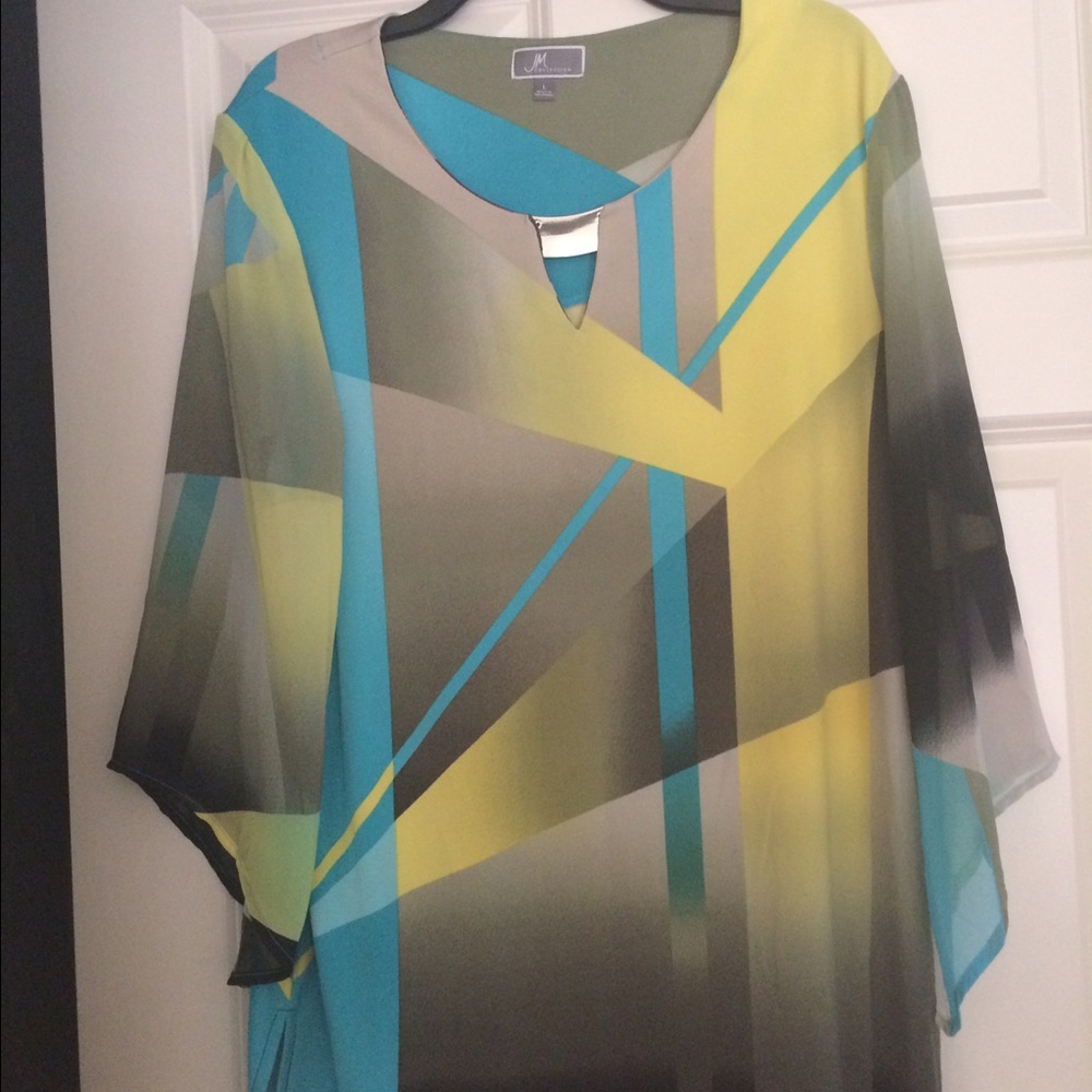 JM Collection modern print dress shirt