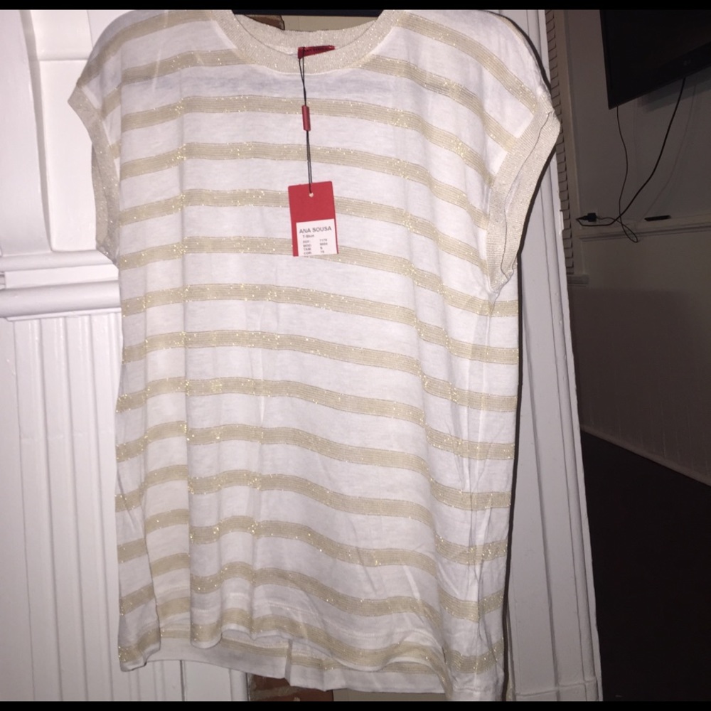 Cream and white top