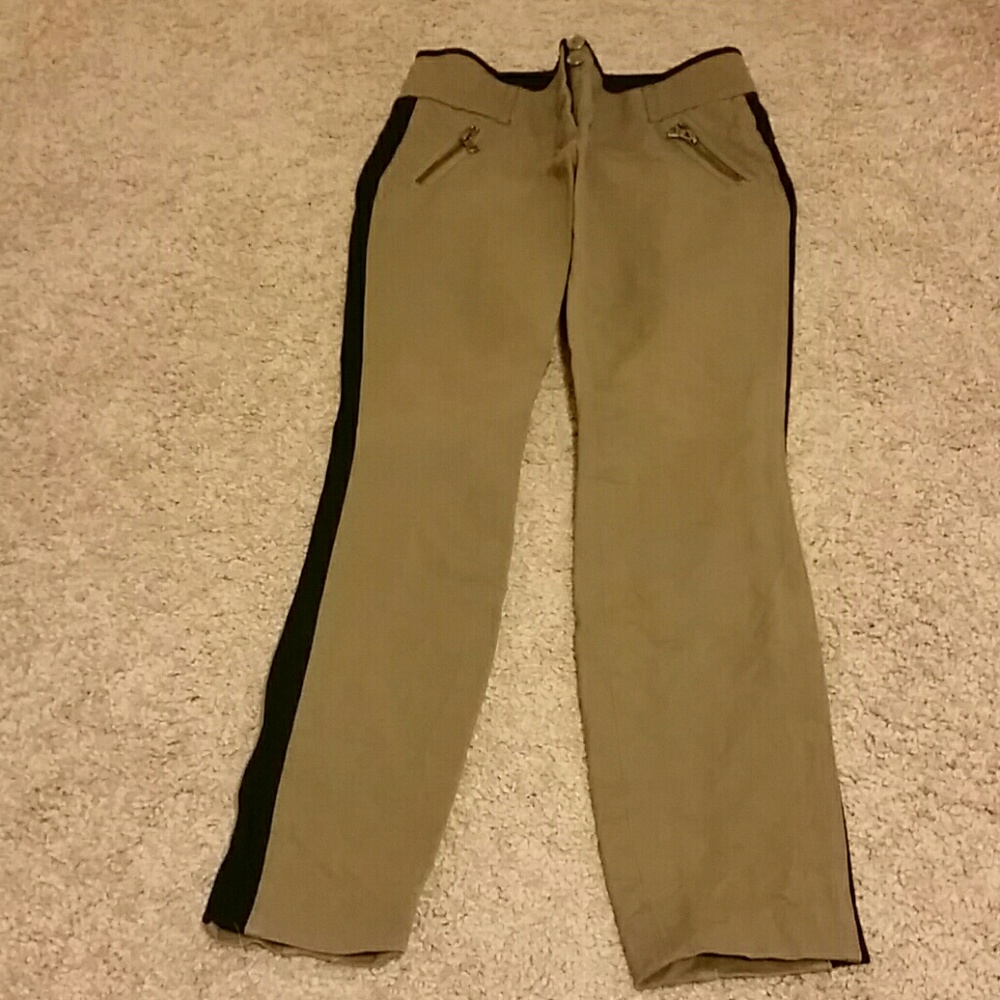 Tan and Black Express Dress Pants