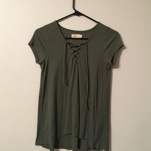 Hollister lace up shirt.
