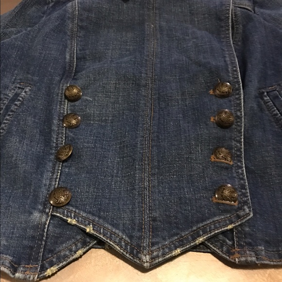 NWT FREE PEOPLE BLUE JEAN JACKET BAND STYLE - Picture 4 of 4