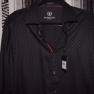 BUGATCHI Classic Fit Collared Dress Shirt
