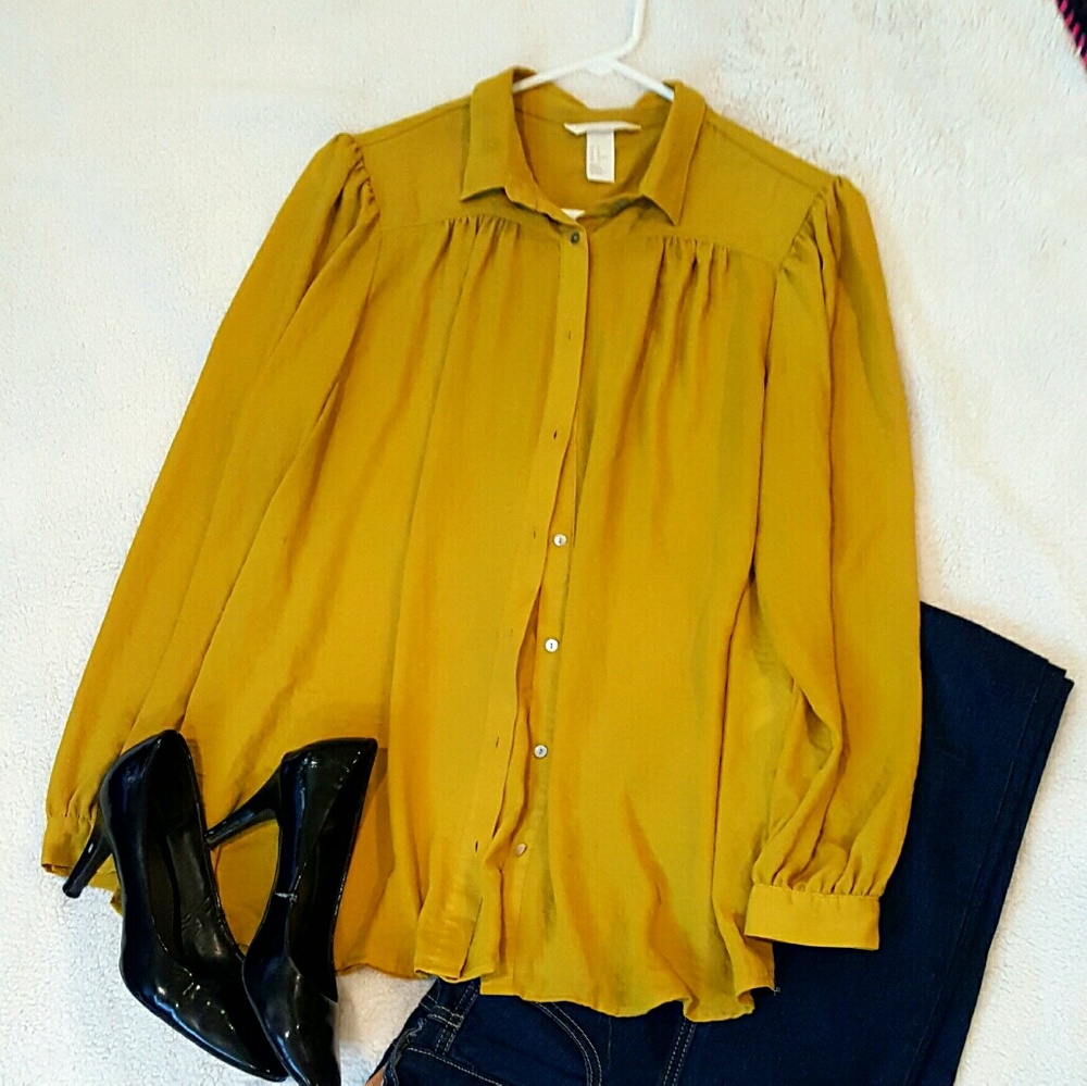 H&M Yellow-Green Blouse
