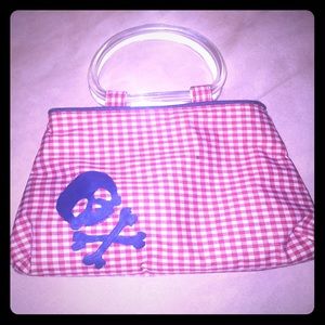 Red and white gingham skull mini purse ☠️