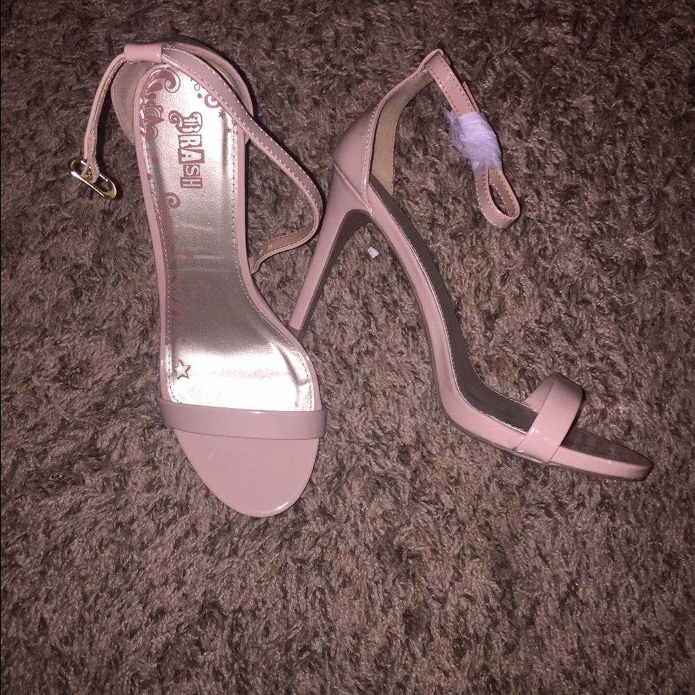 Nude strappy heels
