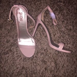 Nude strappy heels