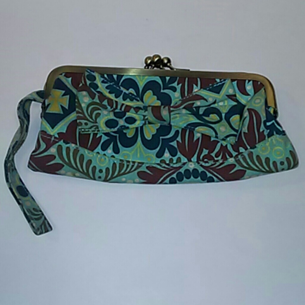 Floral Fabric Double Sided Makeup Wallet Clutch