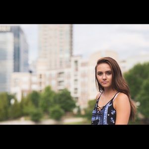 Blue and black dress