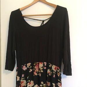Black and Floral Maxi Dress NWOT 3XL