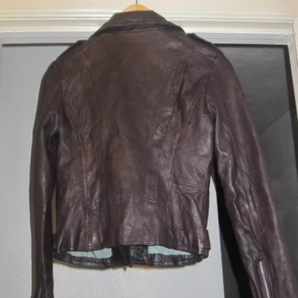 🚫SOLD🚫Moda Internl 100% Genuine Leather Jacket S - Picture 3 of 8