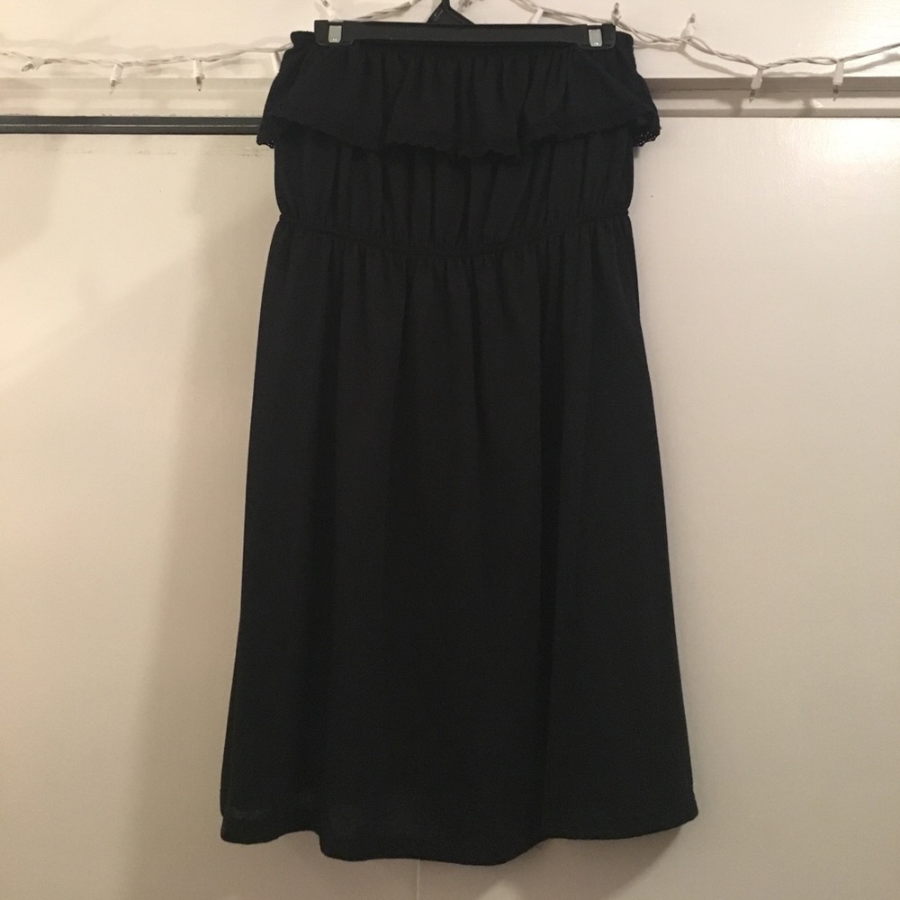 Black strapless sundress