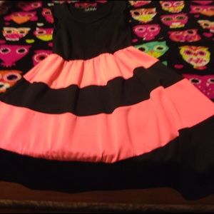 Pink and black dress