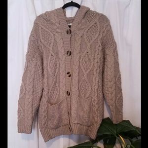 SheIn Hooded Button Sweater